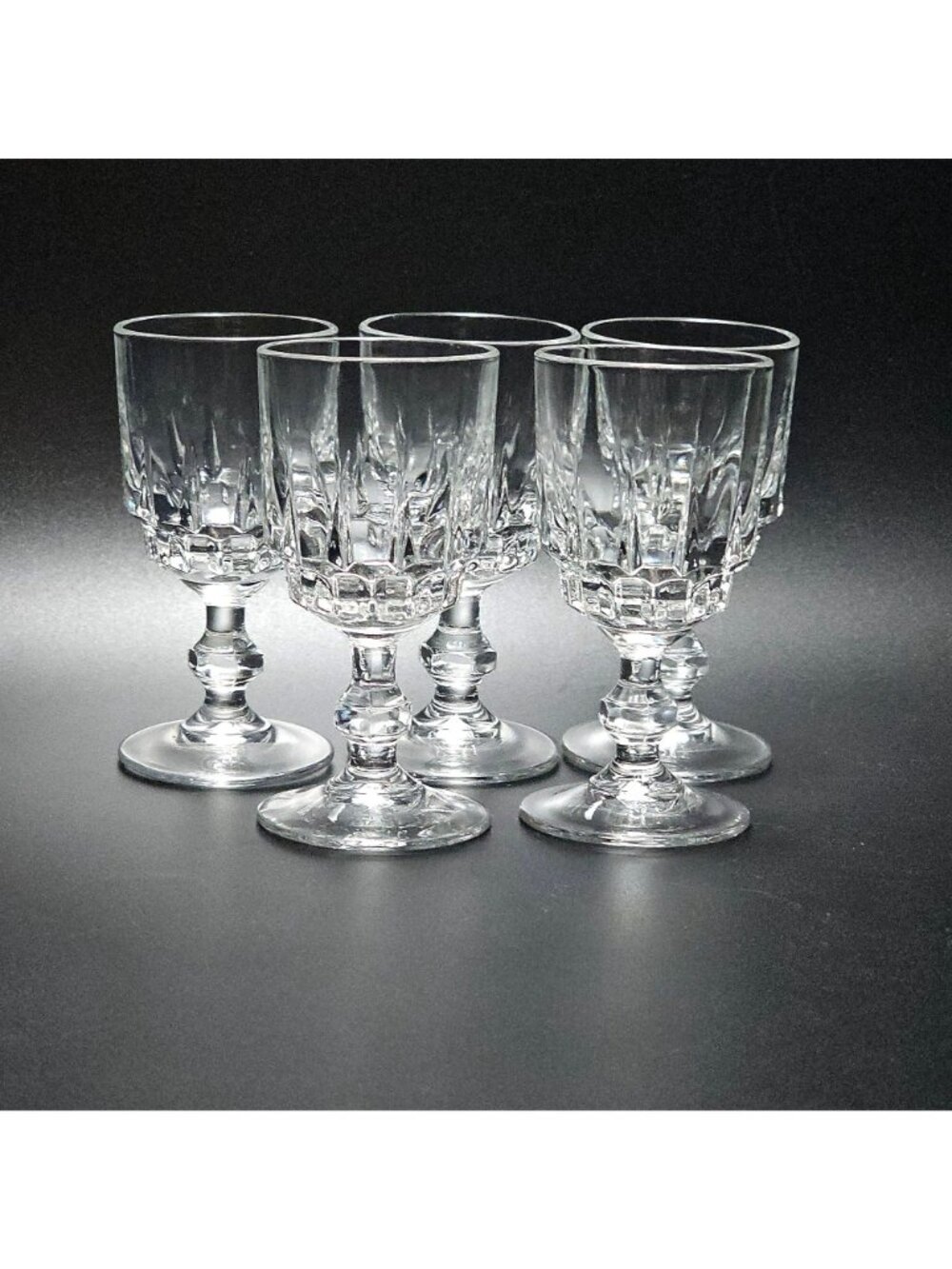 5 Cristal d'Arques Vintage Cordial Glasses 3.75" retro barware 2oz sparkling cry - Picture 2 of 7